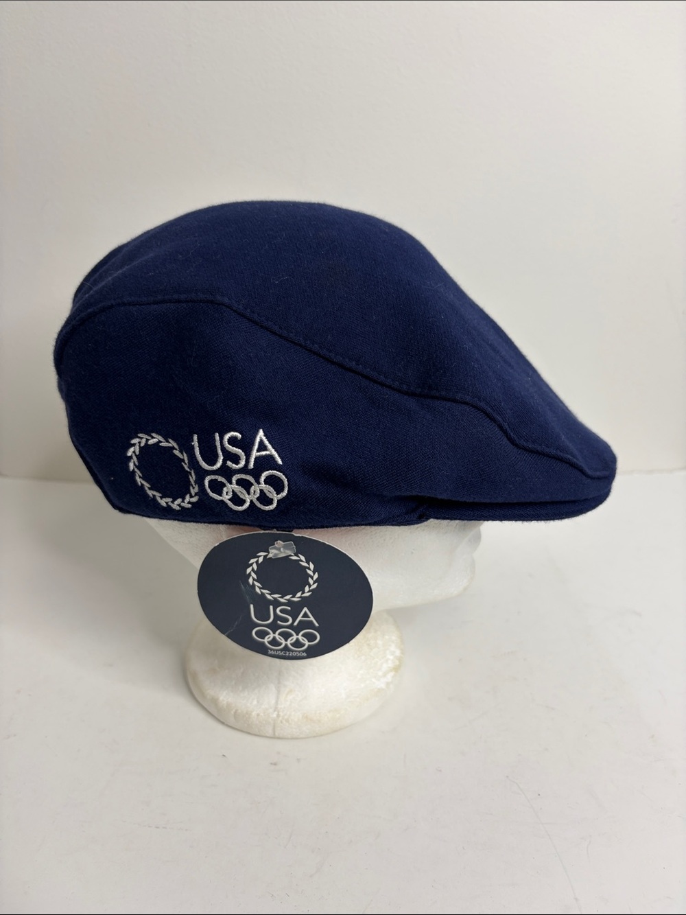 New Roots Cap Large XL Navy Blue Beret USA 2004 Olympic Team Hat Athens Greece